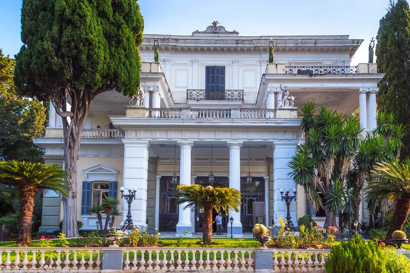The main facade of the Achilleion palace