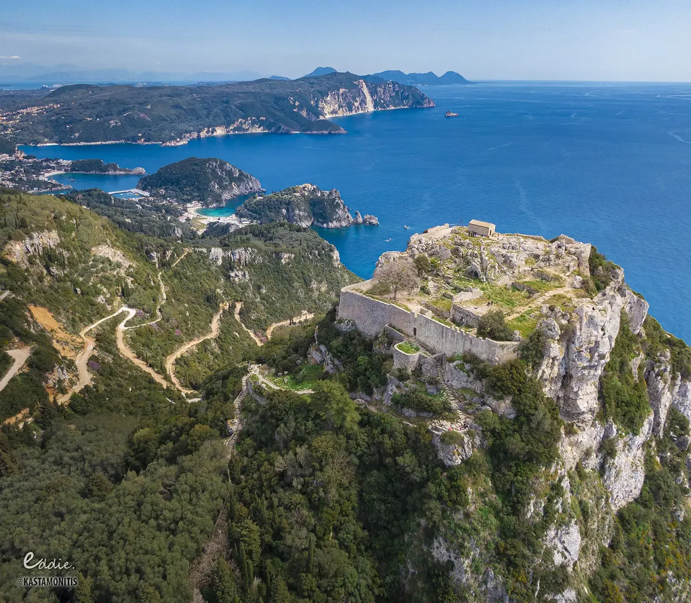 The Angelokastro fortress above the north-west coast
